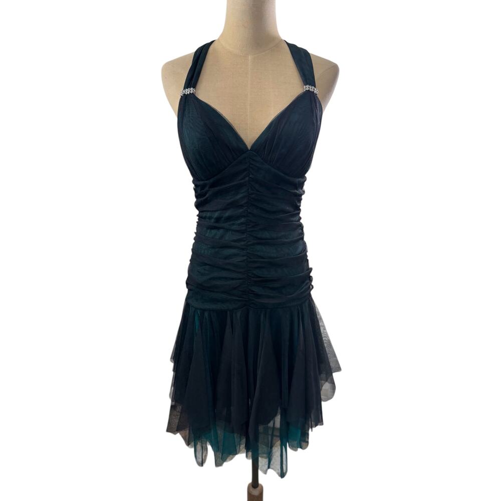 "MASQUERADE" Vintage Babydoll Sheer Asymmetrical Fairy Whimsy SZ‎ 7/8 Hoco Dress